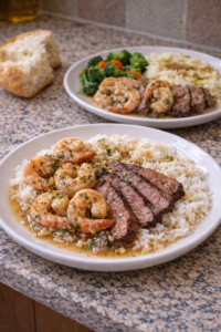 Garlic Butter Steak and Shrimp