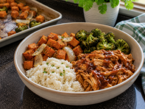 BBQ Chicken and Sweet Potato Bowls 